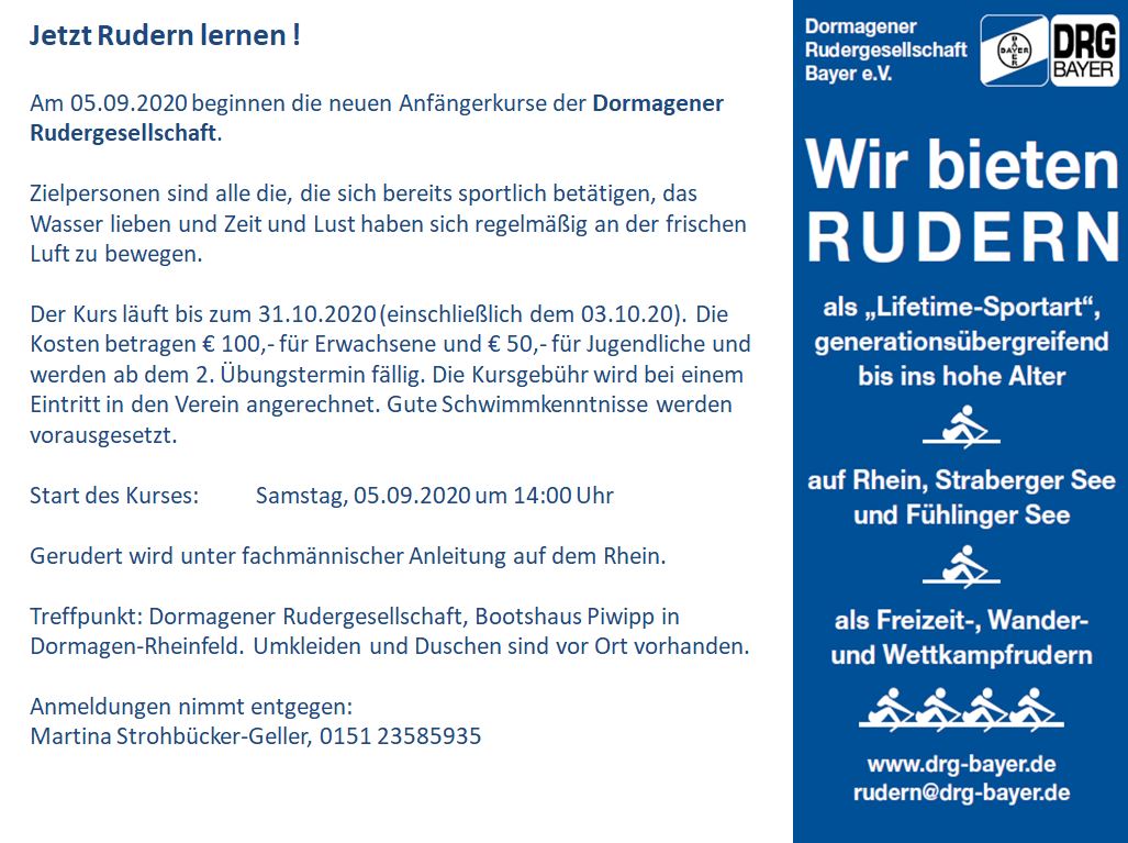 Jetzt Rudern lernen !