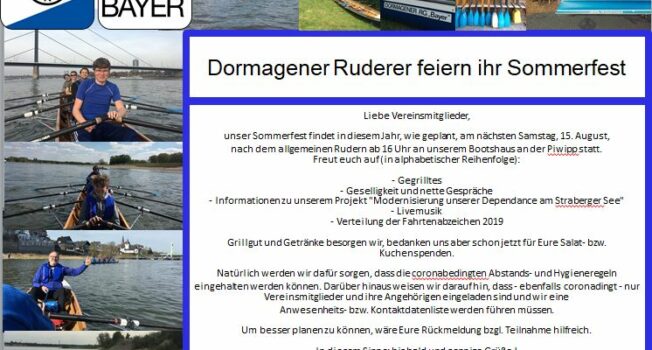 Sommerfest der Dormagener Ruderer 2020