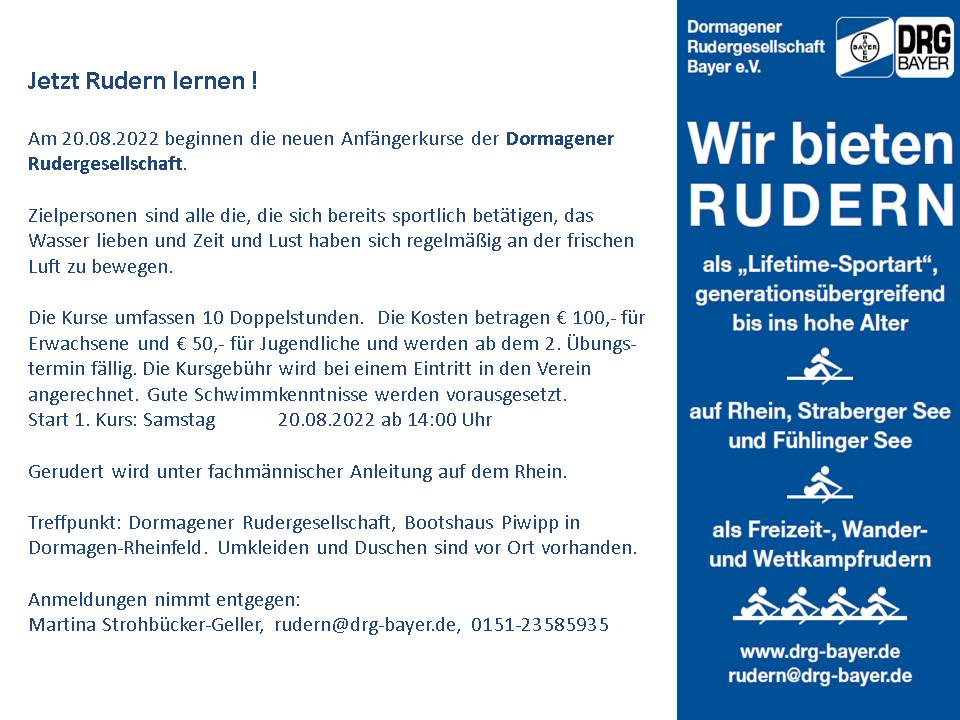 Jetzt Rudern lernen !