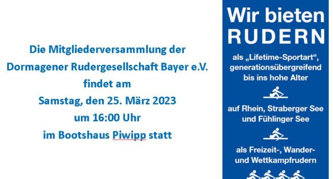 Mitgliederversammlung der  DRG am  Samstag, den 25. März 2023